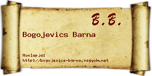 Bogojevics Barna névjegykártya